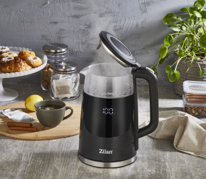 Fierbator electric Zilan ZLN7859 Negru, ecran digital, putere 2200W, panou de comanda tactil