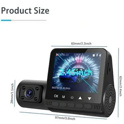 Camera Auto Full Hd 1080P Tripla Monitor 4inch Touchscreen Bord+Habitaclu+Spate 170 Grade