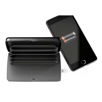 E-Charge Wallet ALBASTRU Portofel Carduri si Incarcator Baterie Externa 2in1