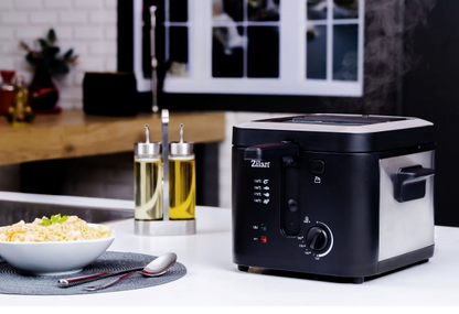 Friteuza Zilan ZLN-0010, 1600 W, 2.5 l, Termostat reglabil, Cuva detasabila, Inox