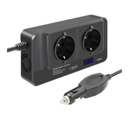 Invertor curent auto 300W 12V/220V USB Q-CC8200