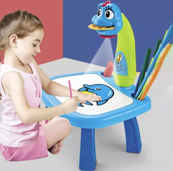 PACHET PROMO: Masuta Pentru Desenat cu Proiector si Diapozitive + CREION pentru desenat 3D cu afisaj LCD pentru desene tridimensionale 3D Pen