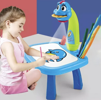 PACHET PROMO: Masuta Pentru Desenat cu Proiector si Diapozitive + CREION pentru desenat 3D cu afisaj LCD pentru desene tridimensionale 3D Pen