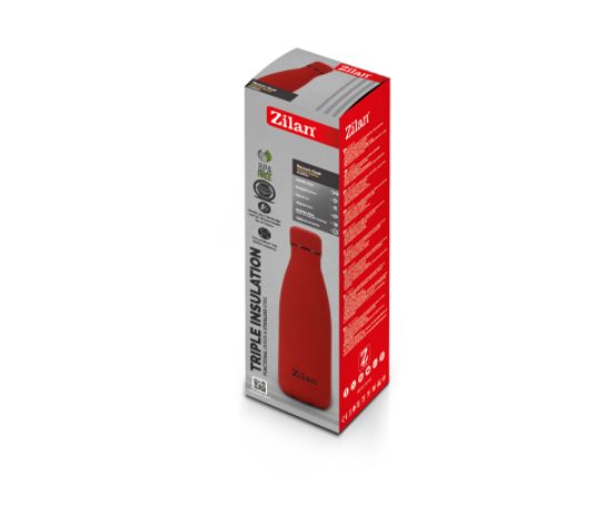 Sticla Termos Zilan ZLN0823 din inox, capacitate 500ml, metine rece pana la 24 ore si cald pana la 18 ore
