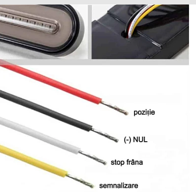 Set 2 Lampi 24 cm auto spate LED 12/24V stop frana semnal dinamic 24 cm