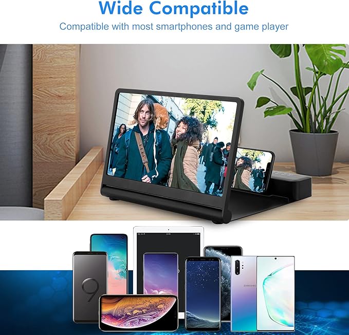 Lupa magnifiere ecran pentru telefon sau tableta cu amplificator audio si bluetooth cu difuzor incorporat