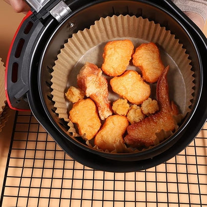 Set 200 hartii de copt pentru AirFryer Rotund 20cm Maro