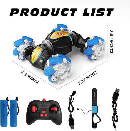 Masina RC cu telecomanda control cu gesturi 4WD rotativ pe doua fete