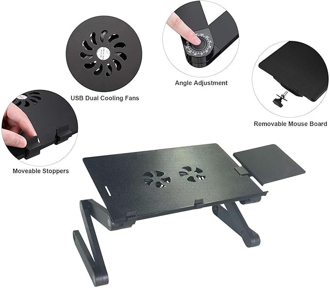 Masa laptop multifunctionala T8 cu ventilator