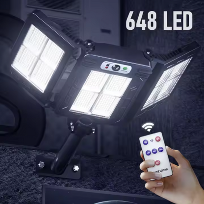 Lampa solara tripla cu Smart Sensor si telecomanda
