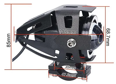 Proiector 12V Moto cu LED 10 W tip U9 Prindere pe Ghidon