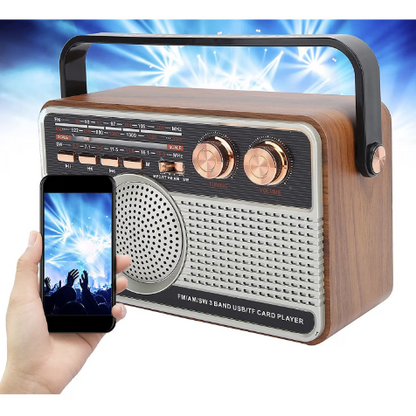 Radio FM model RETRO portabil Q FM01 Bluetooth USB AUX