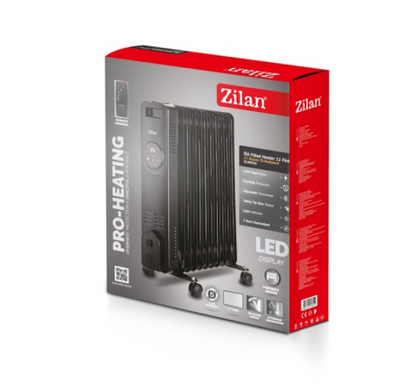 Calorifer electric Zilan ZLN8436 Negru, putere 2500W, termostat reglabil, indicator luminos