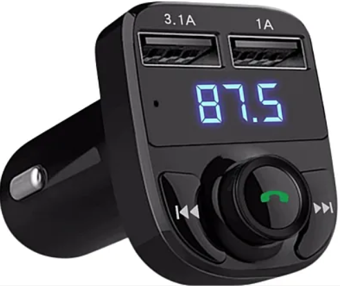 Modulator Fm auto Xd8 cu functie Bluetooth Mod Bt cu doua porturi Usb microSd Negru