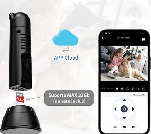 Mini camera supraveghere Andowl Q SX82 4K Wifi rotativa