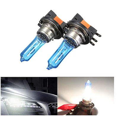Set 2 becuri auto cu halogen H15 12V putere 15/55W Super White