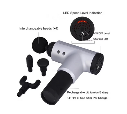Aparat de masaj cu 4 capete Fascial Gun