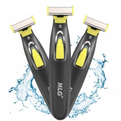 Trimmer facial electric MLG LT-187, fara fir, incarcare USB, cap pivotant, 3 piepteni deistantieri, negru cu verde
