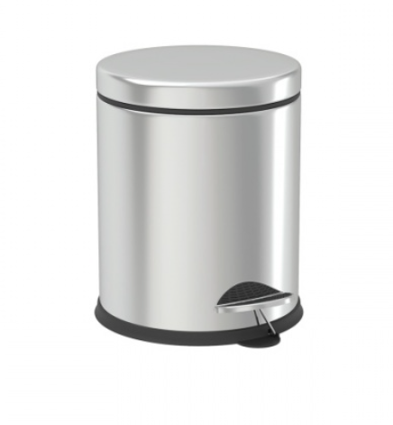 Set de baie Zilan ZLN4605 4 in 1 din inox cu cos menajer de 3 litri, perie WC, suport sapun lichid, suport periute de dinti