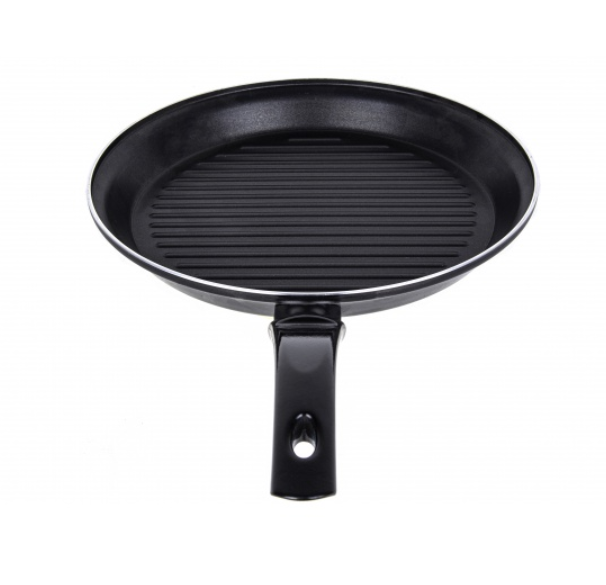 Tigaie aluminiu grill Zilan ZLN-2126, diametru 28 cm, interior teflon