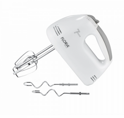Mixer de mana Floria ZLN7565, ALB Putere 100 W, 7 viteze, Buton eliberare accesorii