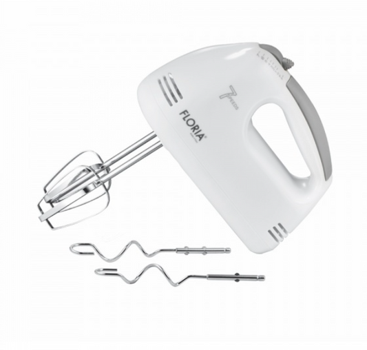 Mixer de mana Floria ZLN7565, ALB Putere 100 W, 7 viteze, Buton eliberare accesorii