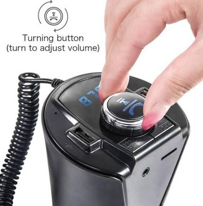 Kit Multifunctional BX6 BX7 FM functie Bluetooth cu 2 porturi USB Slot TF CARD AUX Negru