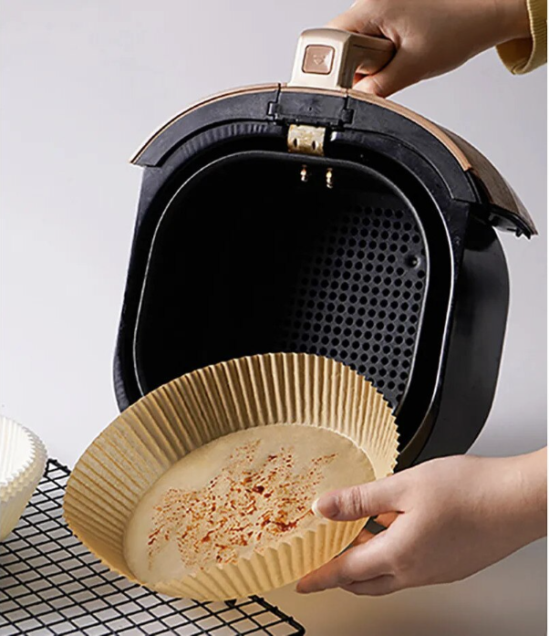 Set 200 hartii de copt pentru AirFryer Rotund 20cm Maro