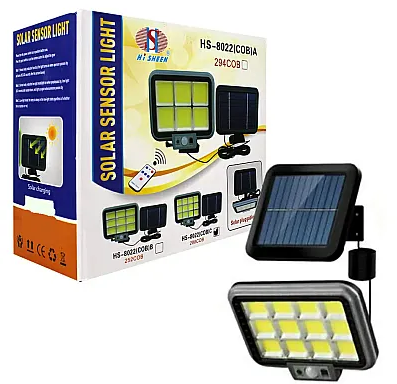 Proiector solar 288LED, 50W, senzor de miscare, HS-8022 telecomanda, 3 moduri de iluminare