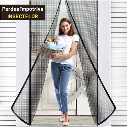 Pachet impotriva insectelor: 2 x plasa pentru fereastra + perdea usa