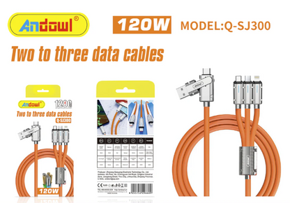 Cablu de date / Cablu de incarcare 120W Q SJ300 USB / TypeC la iOS / TypeC / Micro