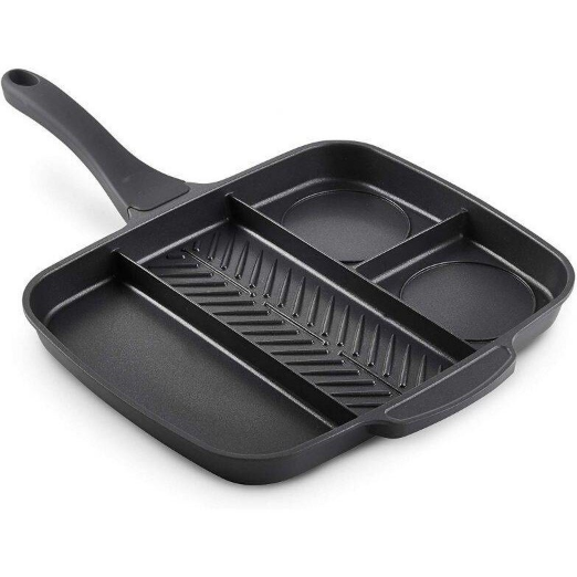 Tigaie Grill ANTIADERENTA Multifunctionala cu 5 Compartimente Pentru Gatit