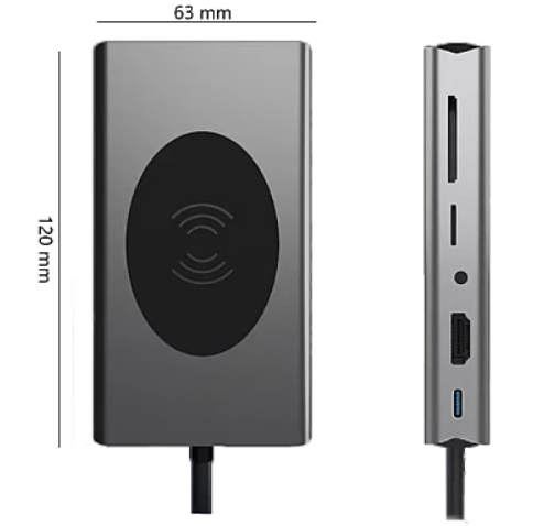 Hub cu 9 porturi diferite Q HU666 si incarcare wireless