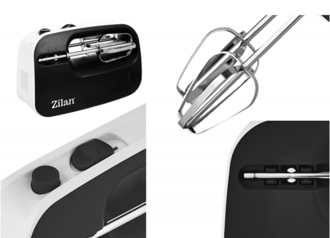 Mixer de mana ZIlan ZLN2151 Negru, 3 nivele de viteza, compact, 300W