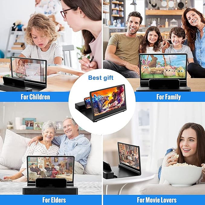 Lupa magnifiere ecran pentru telefon sau tableta cu amplificator audio si bluetooth cu difuzor incorporat