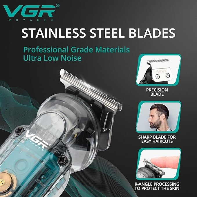 Trimmer profesional de tuns VGR pentru par si nas V949