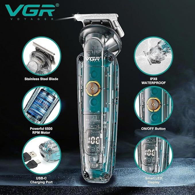 Trimmer profesional de tuns VGR pentru par si nas V949