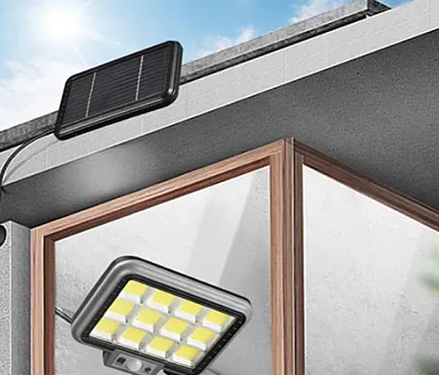 Proiector solar 288LED, 50W, senzor de miscare, HS-8022 telecomanda, 3 moduri de iluminare