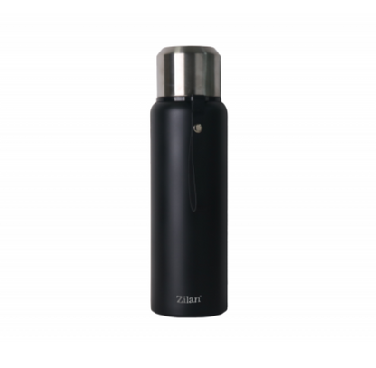 Termos portabil Zilan ZLN, capacitate 1L, pastreaza rece 24 ore, cald 12 ore, pereti dublii, negru