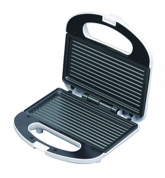 Sandwich Maker Zilan ZLN-0830 Alb, Putere 750W, Placa de tip grill, Antiaderenta, indicator luminos