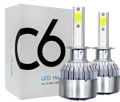 Set 2 becuri Led C6 H1 putere 36W temperatura 6500K