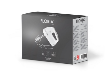 Mixer de mana Floria ZLN7565, ALB Putere 100 W, 7 viteze, Buton eliberare accesorii