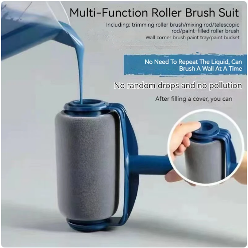 Trafalet Paint Roller Profesional cu umplere + rezervor recipient,brat extensibil