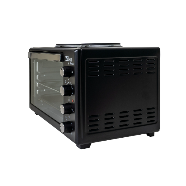 Cuptor electric cu plita Zilan ZLN-2935, Negru capacitate mare 45 Litri, 1600W, Timer, Gratar, Tava inclusa