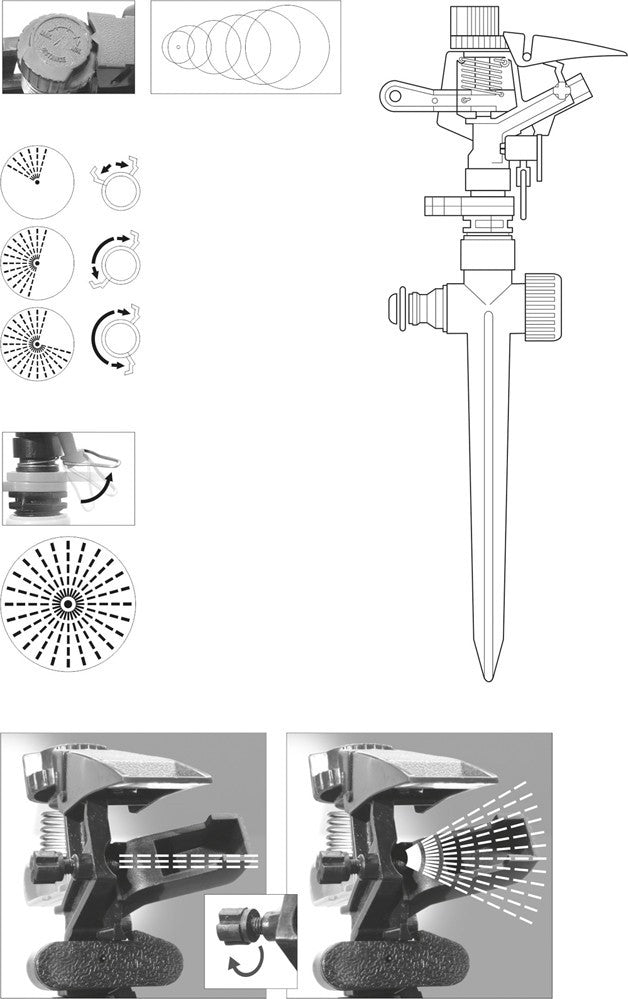 Set 2 aspersoare cu bataie, aluminiu dur, pentru gradina sau gazon