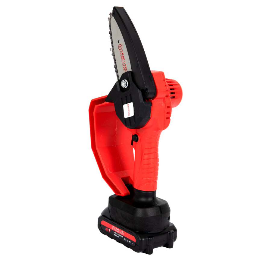 Mini Fierastrau lant 4'' CRAFT TEC 2 acumulatori 48W ROSU MX566