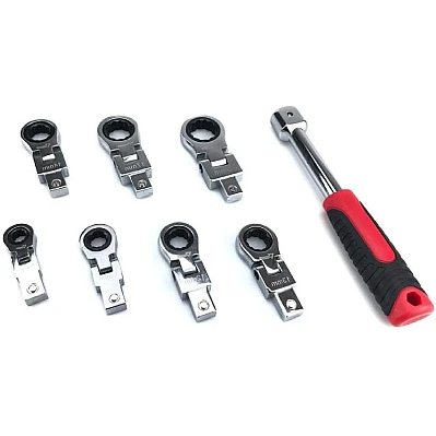 Cheie combinata rotativa cu capete 8 interschimbabile cu diametru variabil 8mm-19mm