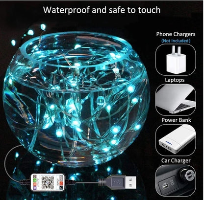 Instalatie luminoasa inteligenta bluetooth 4.0 control din aplicatie conectare prin USB 8 metri multicolora