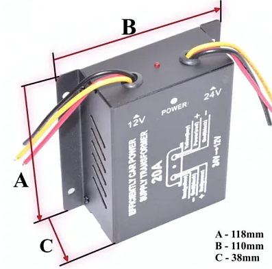 Convertor Auto 20A pentru Tensiune 24V - 12V