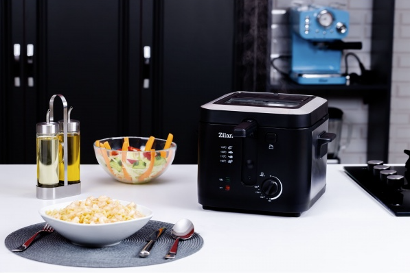Friteuza Zilan ZLN-0010, 1600 W, 2.5 l, Termostat reglabil, Cuva detasabila, Inox